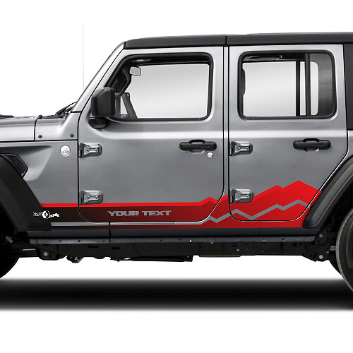 Paar Jeep Wrangler Unlimited Türen Fender Mountains Seitenstreifen Vinyl Aufkleber Aufkleber Farbverlauf
