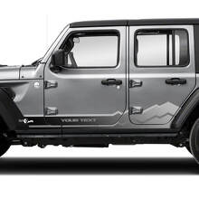 Mountains Türen Seitenstreifen Vinylaufkleber Verlauf für Jeep Wrangler_3
