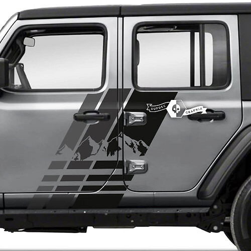 Mountain Türseitenstreifen Vinyl-Aufkleber Paar für Jeep Wrangler Unlimited