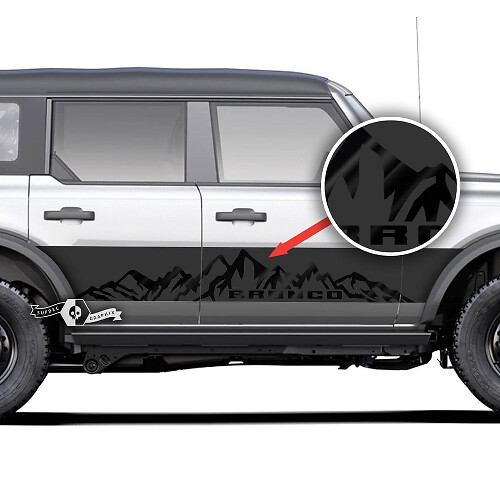 Mountains Style Seitenschweller Türaufkleber 2 für Ford Bronco