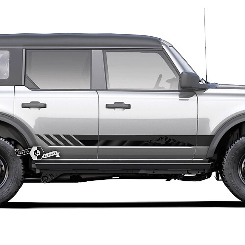 Paar Ford Bronco Mountains Style Rocker Panel Side Lines Doors Aufkleber Aufkleber
