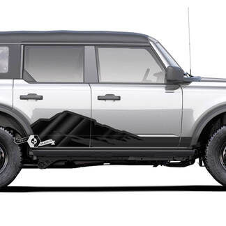 2x Ford Bronco Mountains Style Rocker Panel Side Doors Aufkleber Aufkleber
