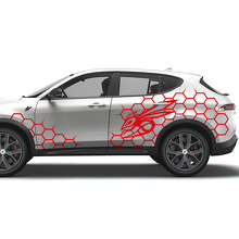 Hornet-Logo im Wabendesign Seitenaufkleber-Set für Dodge Hornet_2