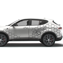 Hornet-Logo im Wabendesign Seitenaufkleber-Set für Dodge Hornet_3