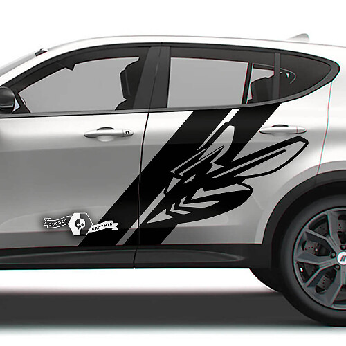 Paar Dodge Hornet Doors Splash Stripe Honeycomb Vinyl Aufkleber Aufkleber
