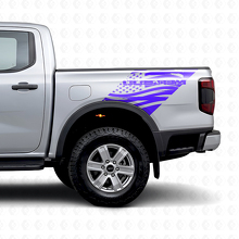 Benutzerdefinierte abgenutzte USA-Flaggen-Heckseiten-Vinylaufkleber für Musclecar Ranger_2