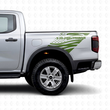 Benutzerdefinierte abgenutzte USA-Flaggen-Heckseiten-Vinylaufkleber für Musclecar Ranger_3