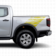 Benutzerdefinierte abgenutzte USA-Flaggen-Heckseiten-Vinylaufkleber für Musclecar Ranger_6