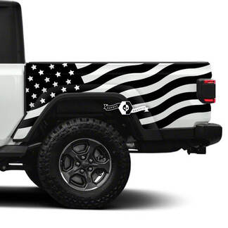 Vinyl-Aufkleber für die Bettseite mit USA-Flagge für Jeep Gladiator

