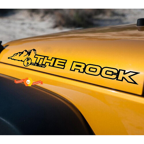 Das Rock Hood Vinyl-Aufkleber-Set für Jeep Wrangler Rubicon Sahara JK CJ TJ YJ