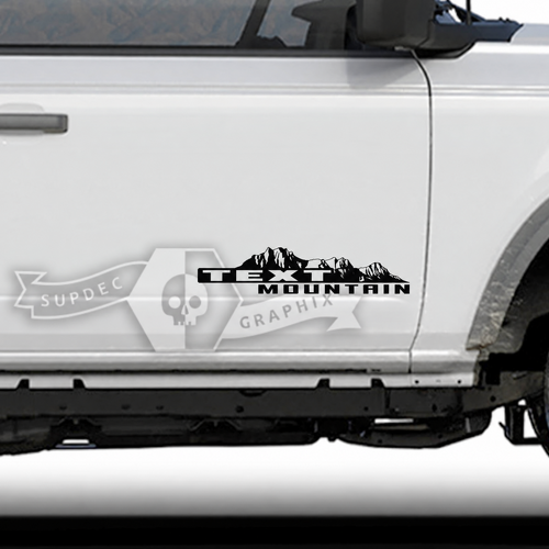 Paar Musclecar horse Doors Mountains Side Panel Vinyl Aufkleber Aufkleber Grafiken
