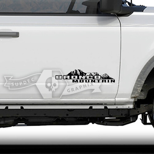 Paar Ford Bronco Doors Mountains Side Panel Vinyl Aufkleber Aufkleber Grafiken
