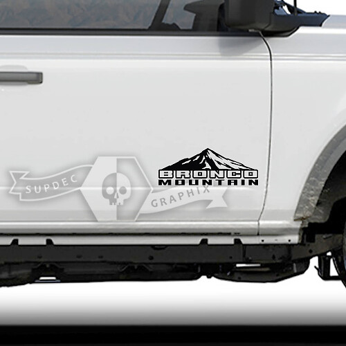 Paar Ford Bronco Doors Mountains Side Vinyl Aufkleber Aufkleber Grafiken

