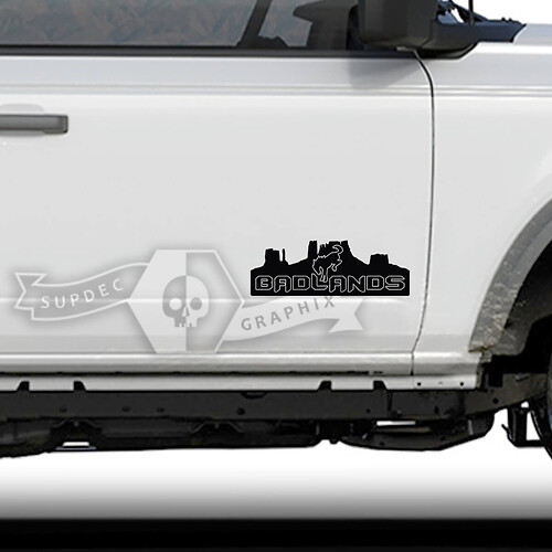 Valley Badlands Umriss-Style Seiten Tür Vinyl Aufkleber Sticker für Musclecar Horse