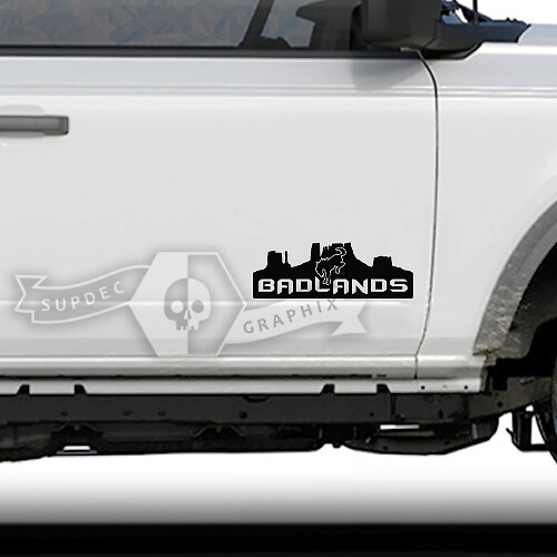 Badlands Valley Silhouette Seiten-Tür Vinyl-Aufkleber für Musclecar Pferd