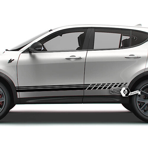 Paar Dodge Hornet-Türen-Seitenstreifen, Rocker-Panel, Fender Hornet-Logo, Vinyl-Aufkleber
