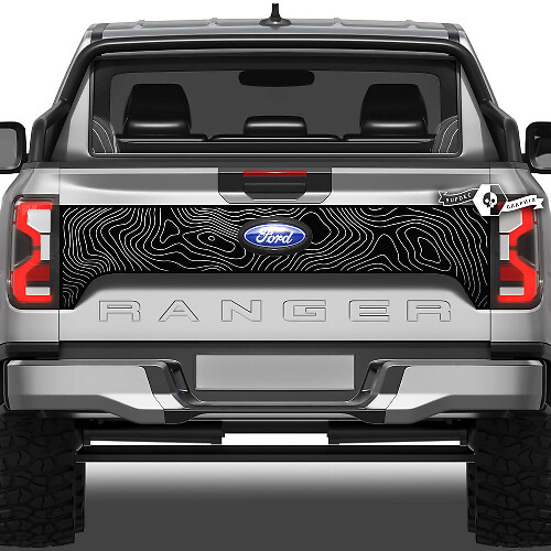Topografische Kartenstil Heckklappen Vinylaufkleber für Musclecar Ranger