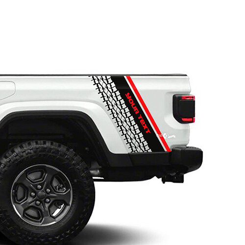 Individuelle Text-Reifenprofil-Heckseitenstreifen-Vinylaufkleber für Jeep Gladiator