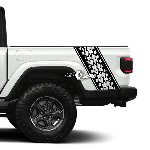 Paar Jeep Gladiator Rubicon Bed Side Fender Reifenspuren Schlamm 4x4 Off-Road Racing Stripe Kit Outline
