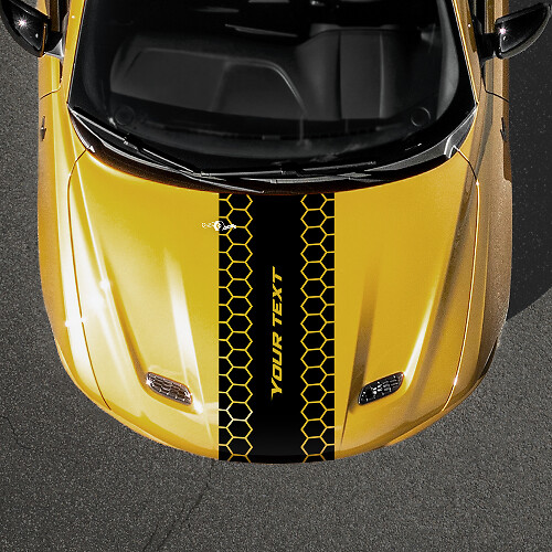 Benutzerdefinierter Schriftzug Honigwaben-Style Motorhauben-Streifen Vinylaufkleber für Dodge Hornet