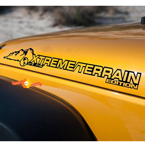 Xtream Terrain Motorhauben-Seitenvinylaufkleber Paar für Jeep Wrangler Rubicon Sahara