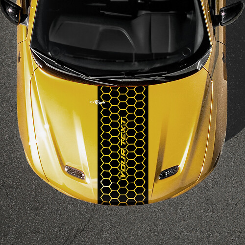 Honeycomb-Stil Custom Text Motorhaubenstreifen Vinyl-Aufkleber für Dodge Hornet
