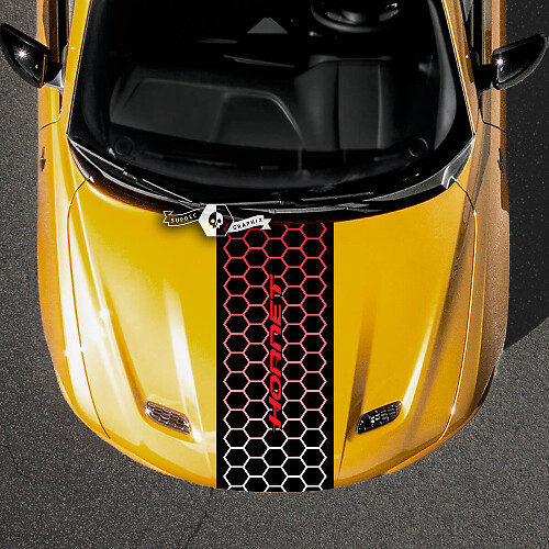 Dodge Hornet Hood Stripes Wrap Honeycomb Logo Vinyl Decals Sticker GradientVehicle Parts & Accessories, Car Tuning & Styling, Body & Exterior Styling!
