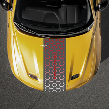 Wabenmuster Stil Verlauf Benutzerdefinierter Text Motorhaubenstreifen Vinylaufkleber für Dodge Hornet_2