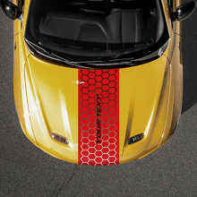 Wabenmuster Stil Verlauf Benutzerdefinierter Text Motorhaubenstreifen Vinylaufkleber für Dodge Hornet_3