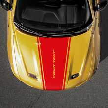 Verlaufender Umriss-Streifen mit individuellem Text Hood-Vinylaufkleber für Dodge Hornet_3