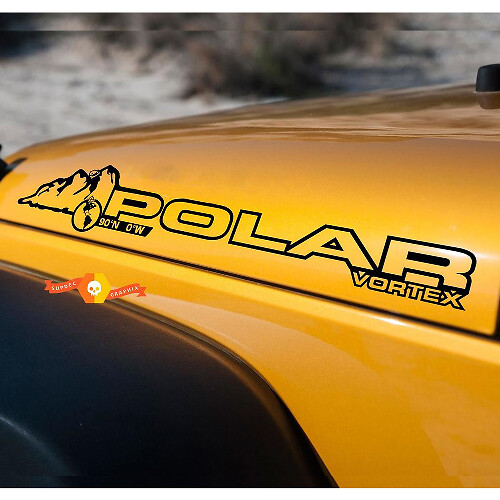 Polar Vortex Hauben Vinylaufkleber Set für Jeep Wrangler Rubicon Sahara JK CJ TJ YJ