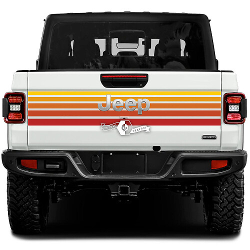 Retro Vintage Heckklappen-Streifen Vinyl-Aufkleber-Set für Jeep Gladiator