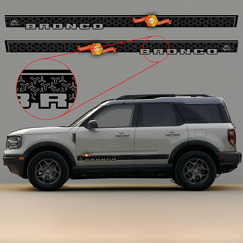Black Diamond Tür Seitenstreifen Vinyl Aufkleber Set für Musclecar Pferdesport