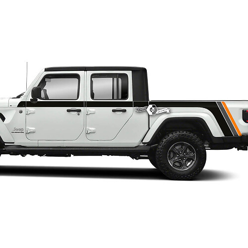 Paar Jeep Gladiator Seitentüren, Bett, Kotflügel, Streifen, Stil, Vinyl-Aufkleber, Grafik-Set, 3 Farben
