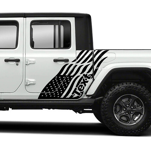 Paar Jeep Gladiator Side USA Flag Doors Sticker Decals Vinyl Graphics Stripe
