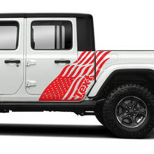 Paar Jeep Gladiator Side USA Flag Doors Sticker Decals Vinyl Graphics Stripe
 3