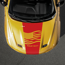 USA-Flagge & individueller Text Motorhauben-Vinylaufkleber für Dodge Hornet_3