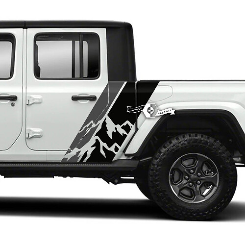Paar Jeep Gladiator Side Mountains Aufkleber Aufkleber Vinyl Graphics Stripe Kit 2 Farben
