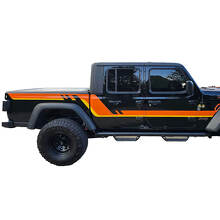 Paar Jeep Gladiator Seitentüren, Bett, Kotflügel, Streifen-Stil, Vinyl-Aufkleber, Grafik-Set, 2 Farben
 3