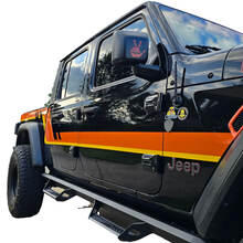 Paar Jeep Gladiator Seitentüren, Bett, Kotflügel, Streifen-Stil, Vinyl-Aufkleber, Grafik-Set, 2 Farben
 4