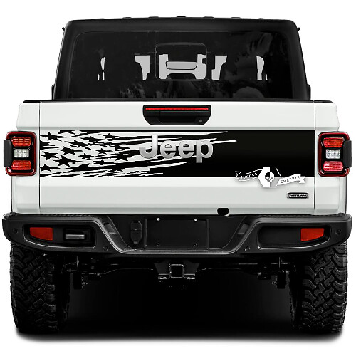 Jeep Gladiator USA-Flagge-Aufkleber, Vinyl-Grafiken, Vinyl-Aufkleber für Heckklappe, Bett
