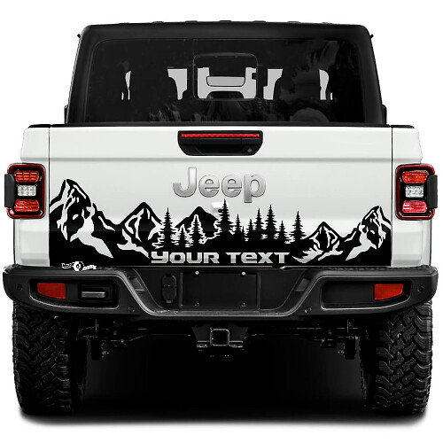 Individuelle Aufkleber Mountain Forest für die Heckklappe des Jeep Gladiator