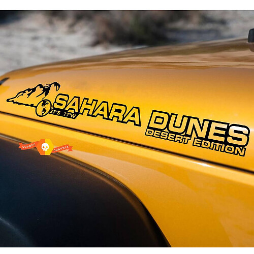 Sahara Dunes Desert Edition Motorhauben-Vinylaufkleberset für Jeep Wrangler