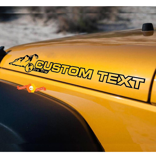 Individuelles Schriftzug Motorhaube Seiten Vinyl-Aufkleber Paar für Jeep Wrangler Rubicon Sahara