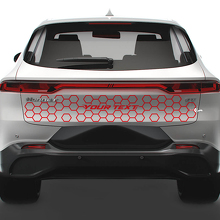 Benutzerdefinierter Text Honigwaben-Stil Heckklappenblende Vinylaufkleber für Dodge Hornet_3