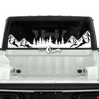 Jeep Gladiator Heckfenster Berge Wald Aufkleber Vinyl Grafik Streifen
