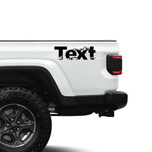 Benutzerdefinierte Text Berge Seiten Vinyl Aufkleber Sticker für Jeep Gladiator