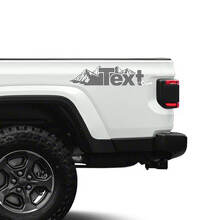 Benutzerdefinierte Text-Mountain-Style-Seitenvinylaufkleber für Jeep Gladiator_2