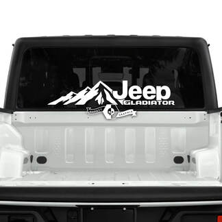 Jeep Gladiator Heckscheibe Wald Berge Aufkleber Vinyl Grafiken
