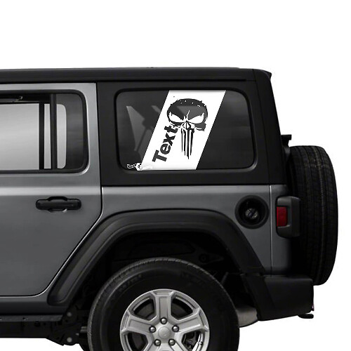 Paar Jeep Wrangler Unlimited Seitentür-Fenster-Punisher-Aufkleber, Vinyl-Grafikstreifen
